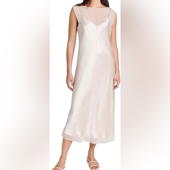 Vince Satin Midi Slip Dress Size Medium - Picture 1 of 16